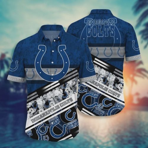 Indianapolis Colts Aloha Camo Hawaiian Shirt