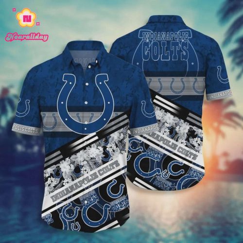 Indianapolis Colts Aloha Camo Hawaiian Shirt