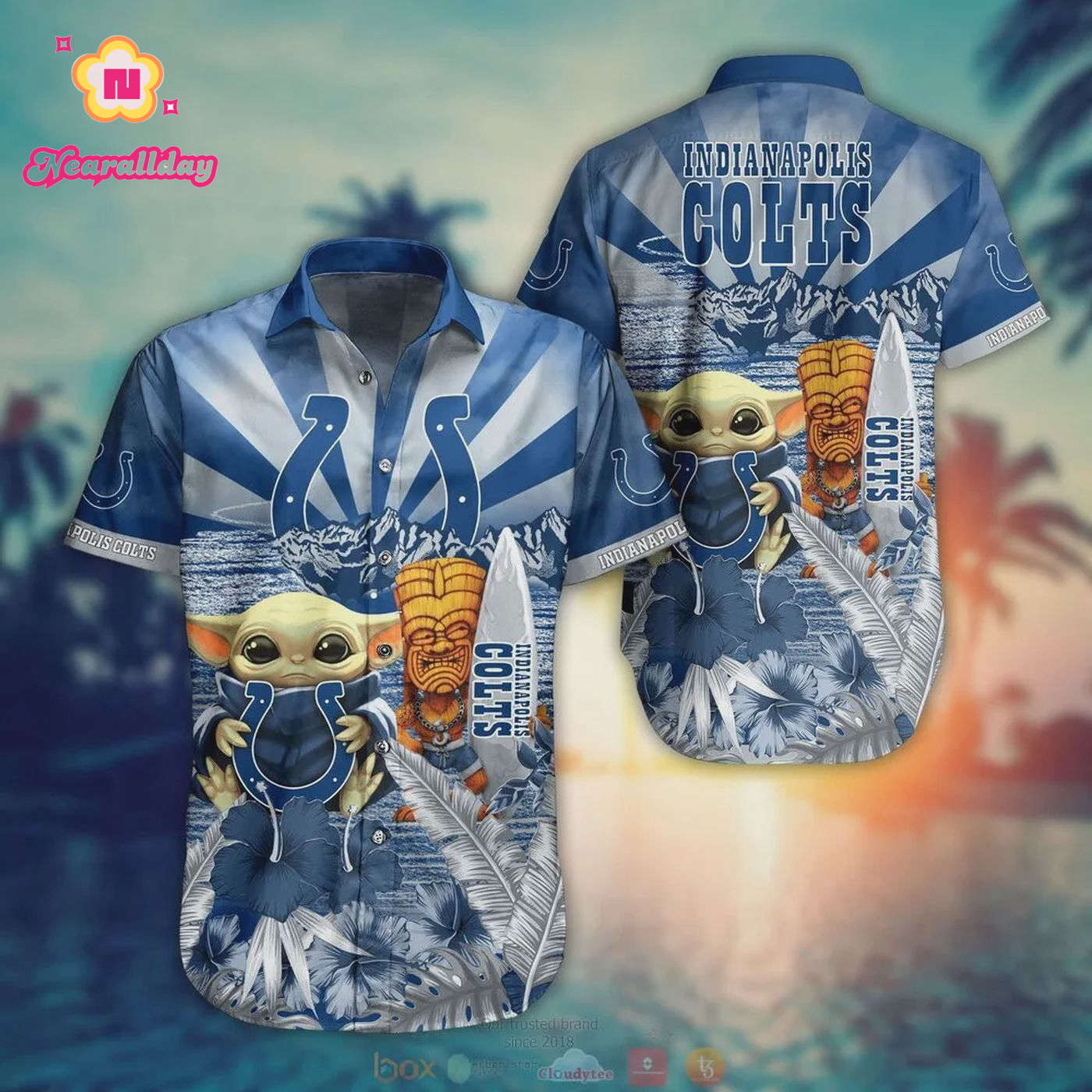 Indianapolis Colts Baby Yoda Hawaiian Shirt Indianapolis Colts Baby Yoda Hawaiian Shirt