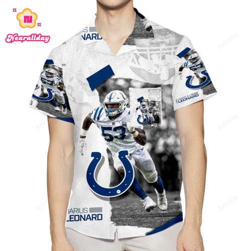 Indianapolis Colts Darius Leonard1 3D All Over Print Summer Beach Hawaiian Shirt With Pocket