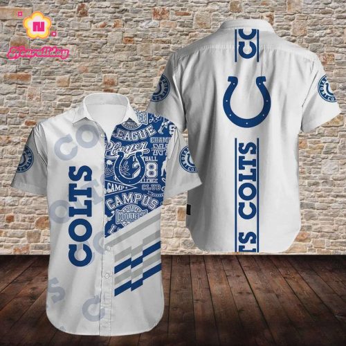 Indianapolis Colts Football Logo Pattern Hawaiian Shirt