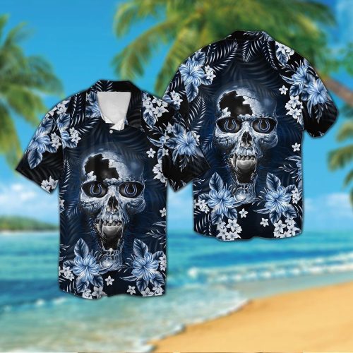 Indianapolis Colts Skull Hawaiian Shirt