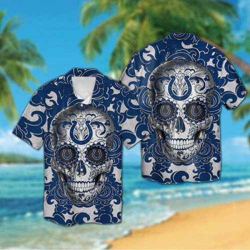Indianapolis Colts Sugar Skull Hawaiian Shirt