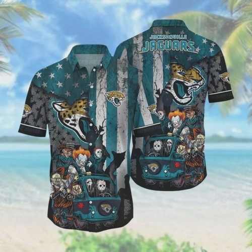 Jacksonville Jaguars Floral Horror Hawaiian Shirt