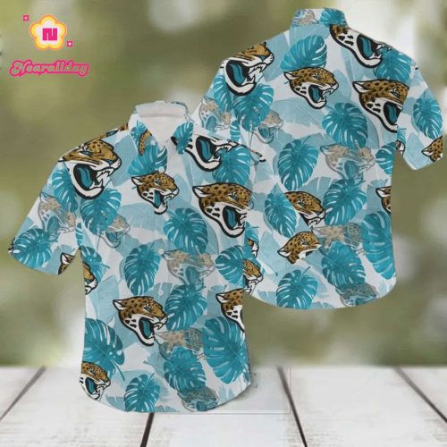 Jacksonville Jaguars Logo Leaf 3D Hawaiian Shirt
