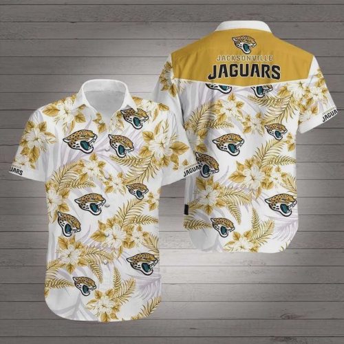 Jacksonville Jaguars Logo Leaves Aloha Hawaiian Shirt