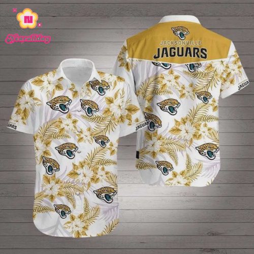 Jacksonville Jaguars Logo Leaves Aloha Hawaiian Shirt