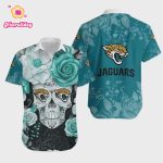 Jacksonville Jaguars Skull Flower Hawaiian Shirt Jacksonville Jaguars Skull Flower Hawaiian Shirt