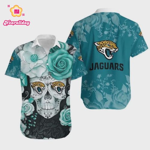 Jacksonville Jaguars Skull Flower Hawaiian Shirt