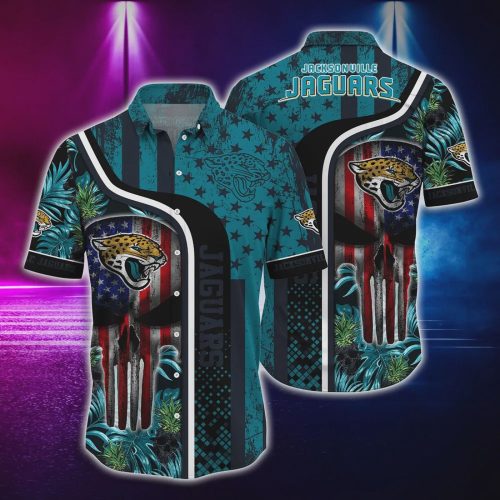 Jacksonville Jaguars US Flag Skull Hawaiian Shirt