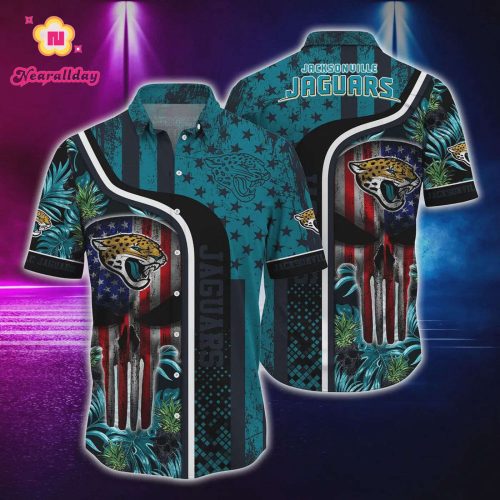 Jacksonville Jaguars US Flag Skull Hawaiian Shirt