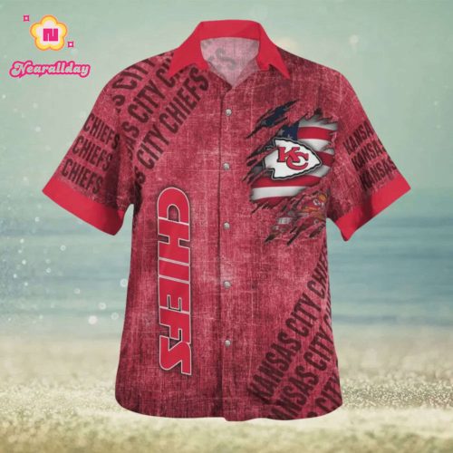 Kansas City Chiefs American Flag Hawaiian Shirt