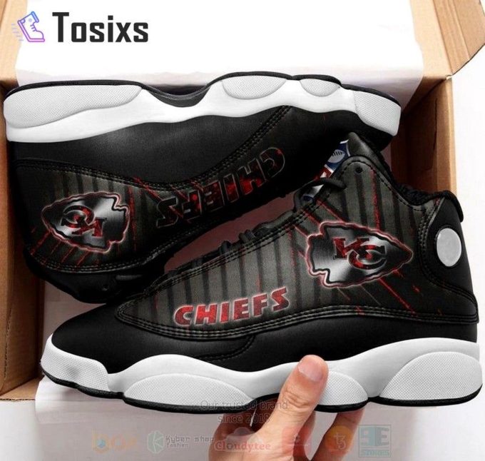 Kansas City Chiefs Black Air Jordan 13 Sneaker Custom For Fans Gift