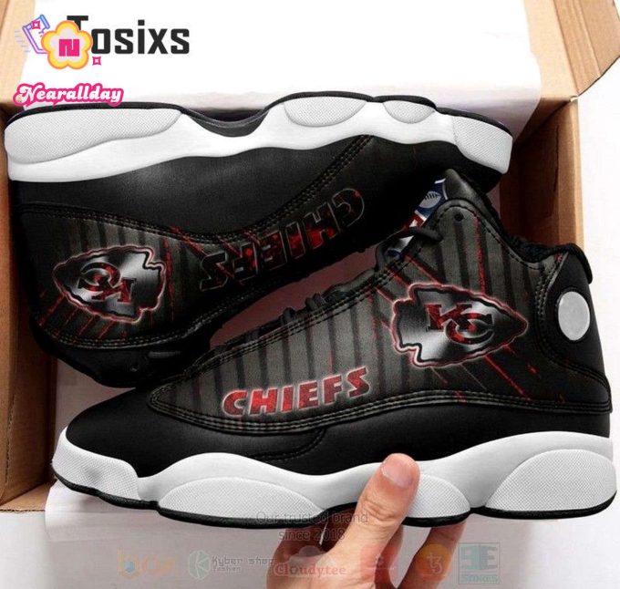 Kansas City Chiefs Black Air Jordan 13 Sneaker Custom For Fans Gift
