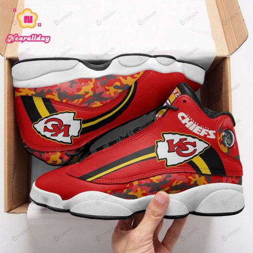 Kansas City Chiefs Camo Air Jordan 13 Sneaker Custom For Fans Gift