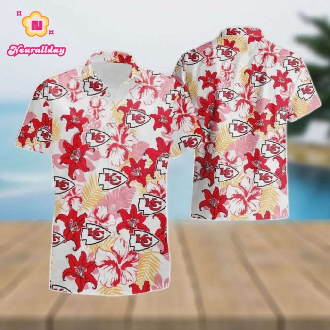 Kansas City Chiefs Flower Pattern Hawaiian Shirt