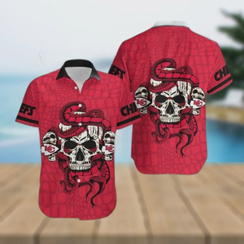 Kansas City Chiefs Snake And Skull Octopus Hawaiian Shirt