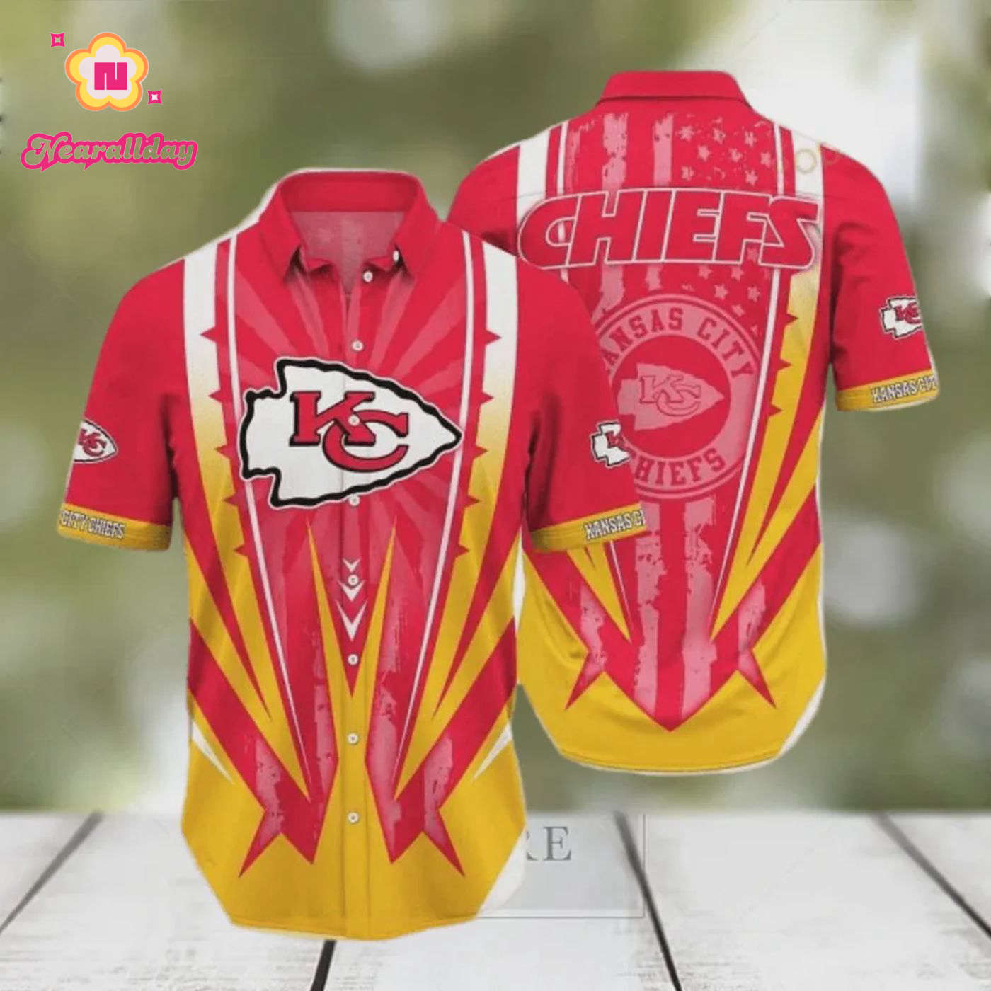 Kansas City Chiefs US Flag Aloha Hawaiian Shirt Kansas City Chiefs US Flag Aloha Hawaiian Shirt