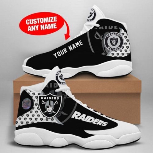 Las Vegas Raiders Custom Name Air Jordan 13 Sneakers 937