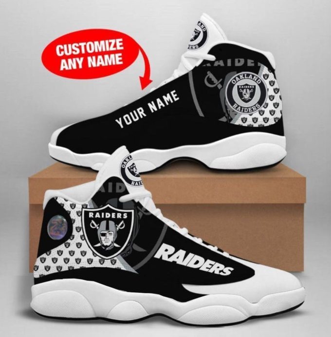 Las Vegas Raiders Custom Name Air Jordan 13 Sneakers 937