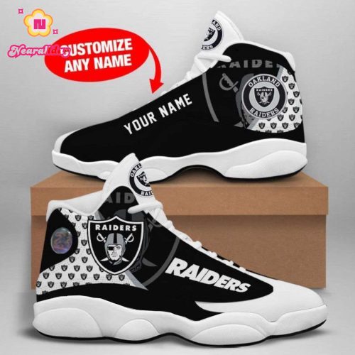 Las Vegas Raiders Custom Name Air Jordan 13 Sneakers 937