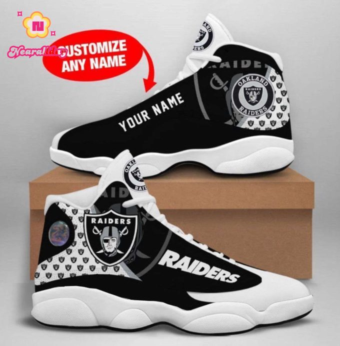 Las Vegas Raiders Custom Name Air Jordan 13 Sneakers 937