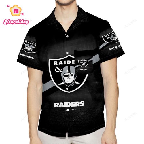 Las Vegas Raiders Est 1960 3D All Over Print Summer Beach Hawaiian Shirt With Pocket