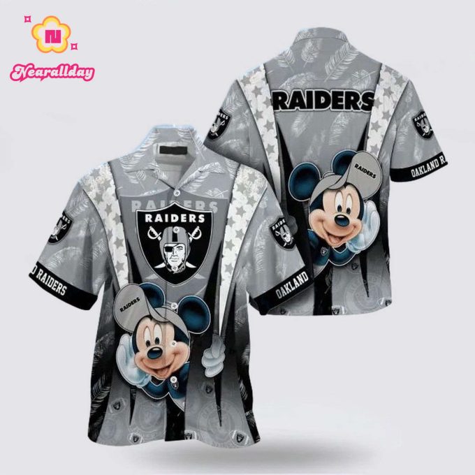 Las Vegas Raiders Nfl Mickey Mouse Hawaiian Shirt For Fans