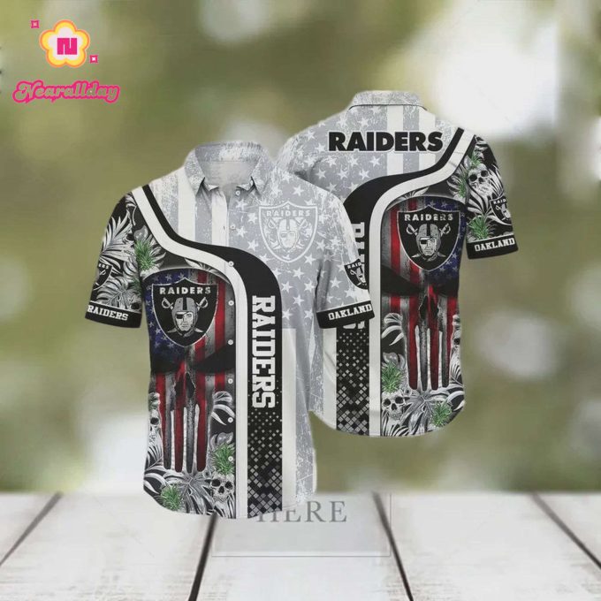 Las Vegas Raiders Skull Halloween Hawaiian Shirt