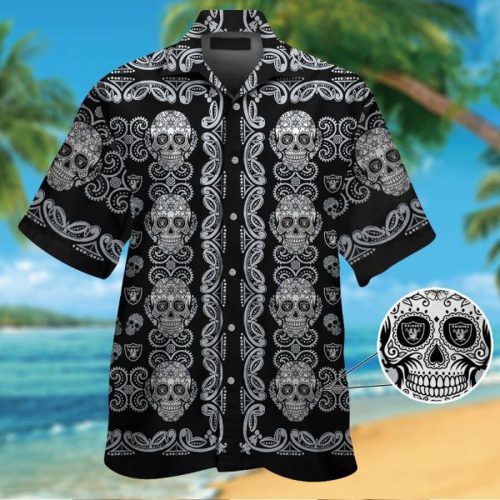 Las Vegas Raiders Skull Hawaiian Shirt