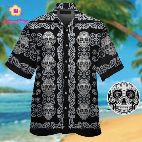 Las Vegas Raiders Skull Hawaiian Shirt