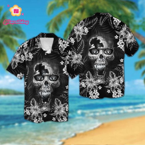 Las Vegas Raiders Skull Hawaiian Shirt Gift for Men Women #2