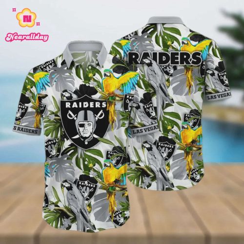 Las Vegas Raiders Special Floral Tropical Colorful Hawaiian Shirt