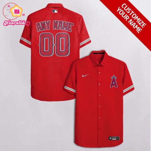 Custom Los Angeles Angels Red Hawaiian Shirt – Personalized Fan Gear