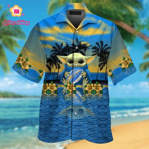 Los Angeles Chargers & Baby Yoda Hawaiian Shirt