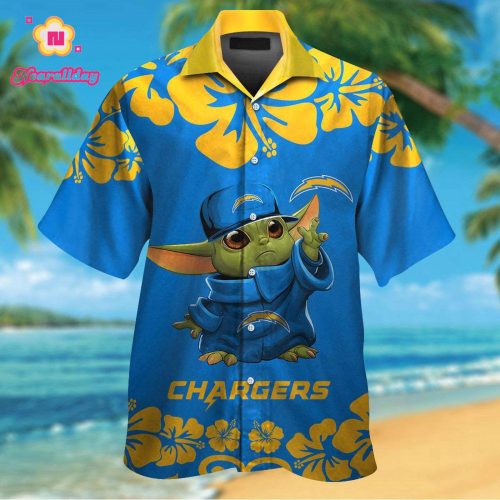 Los Angeles Chargers & Baby Yoda Hawaiian Shirt Gift for Men Women #2