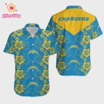 Los Angeles Chargers Flower And Logo Hawaiian Shirt V2