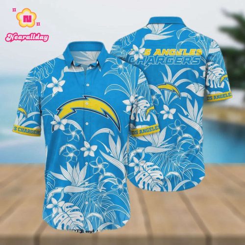 Los Angeles Chargers Flower Unisex Hawaiian Shirt