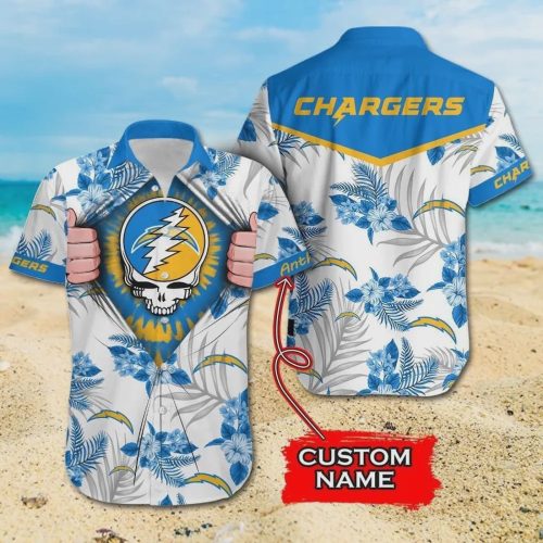 Los Angeles Chargers Grateful Dead Custom Hawaiian Shirt