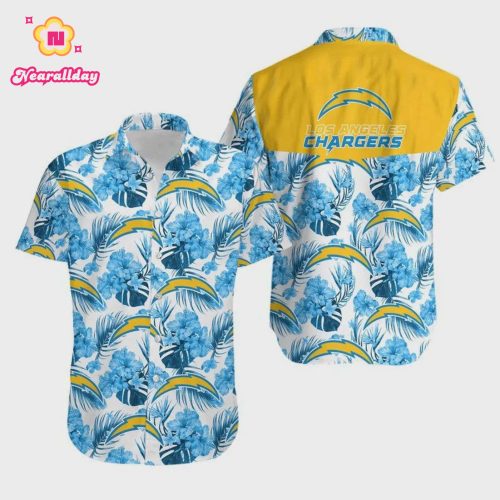Los Angeles Chargers Hibiscus Flowers Hawaiian Shirt V1