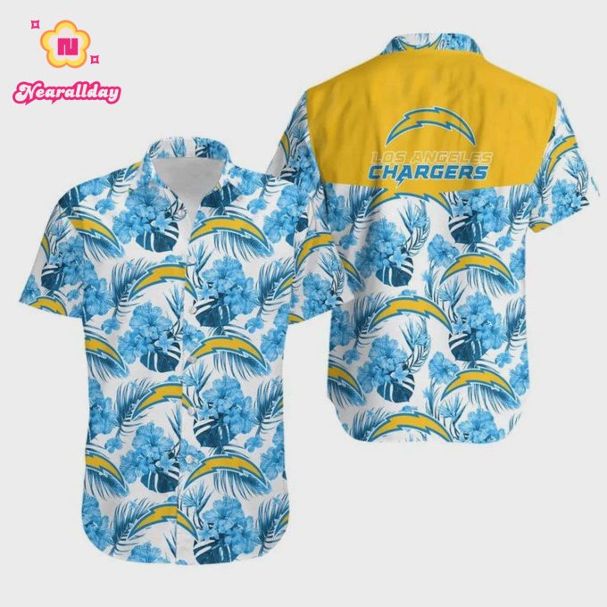 Los Angeles Chargers Hibiscus Flowers Hawaiian Shirt V1