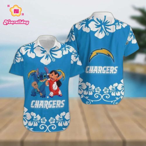 Los Angeles Chargers Lilo And Stitch Hawaiian Shirt