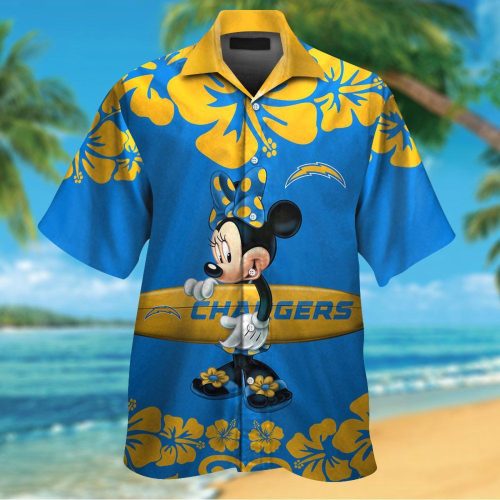 Los Angeles Chargers & Minnie Mouse Hawaiian Shirt