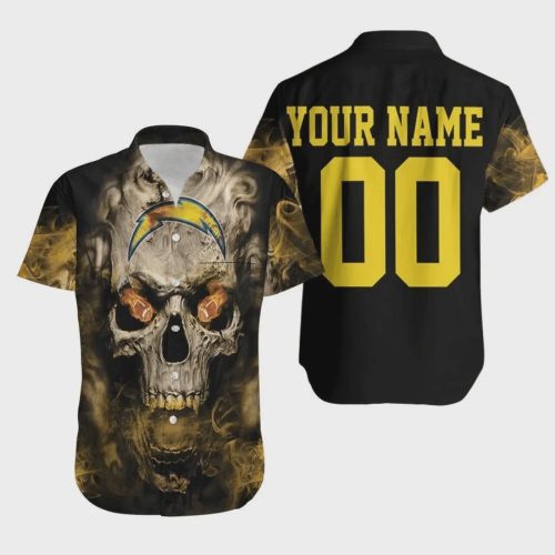 Los Angeles Chargers Skull Custom Hawaiian Shirt