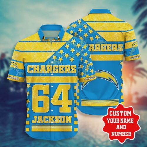 Los Angeles Chargers Star Custom Hawaiian Shirt
