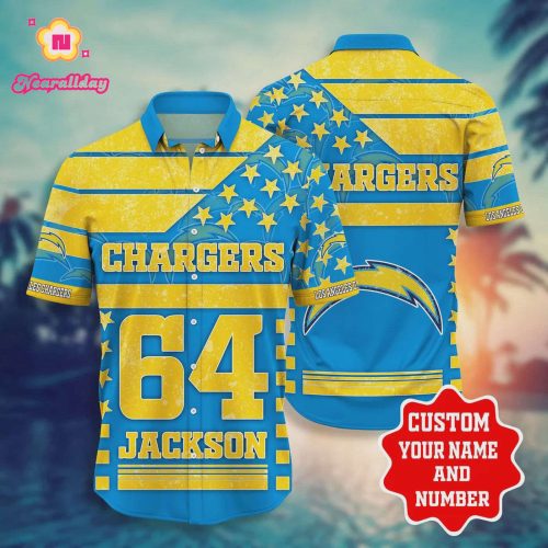 Los Angeles Chargers Star Custom Hawaiian Shirt