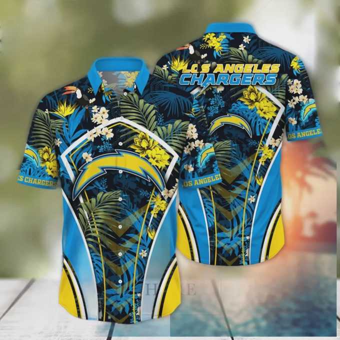 Los Angeles Chargers Straw Hats Aloha Hawaiian Shirt