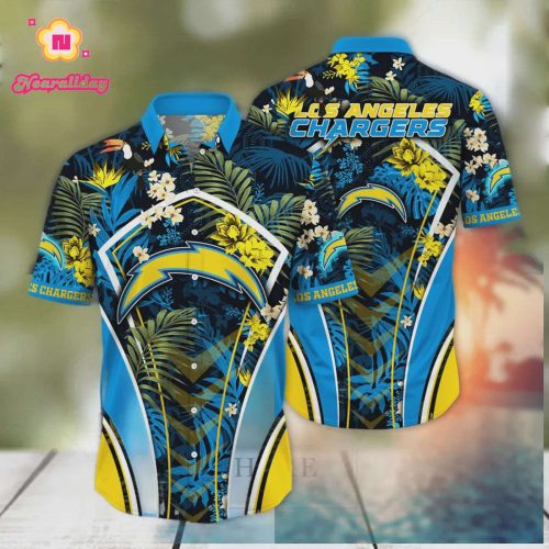 Los Angeles Chargers Straw Hats Aloha Hawaiian Shirt