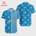 Los Angeles Chargers Stripes And Skull Hawaiian Shirt