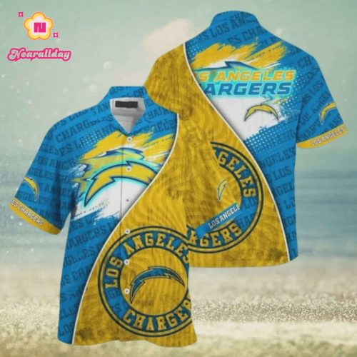 Los Angeles Chargers Summer Blue Gold Hawaiian Shirt
